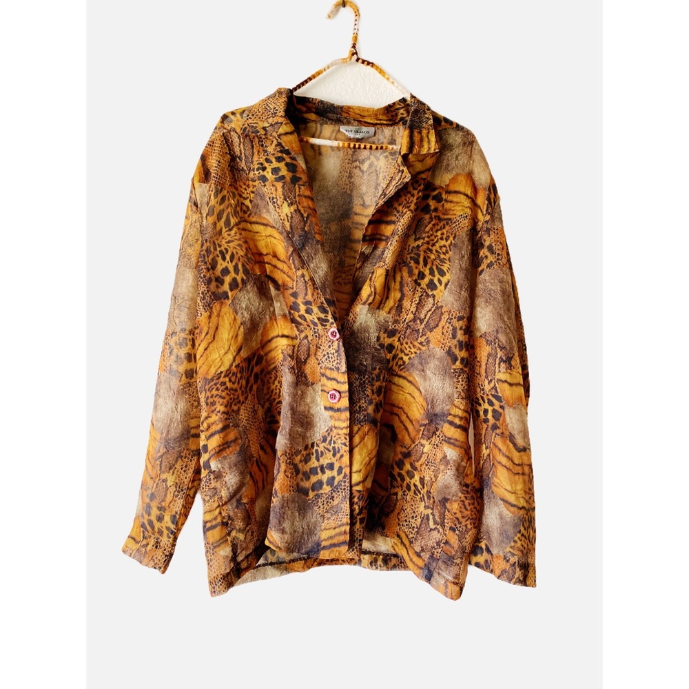 VINTAGE Sheer Animal Print Blazer
